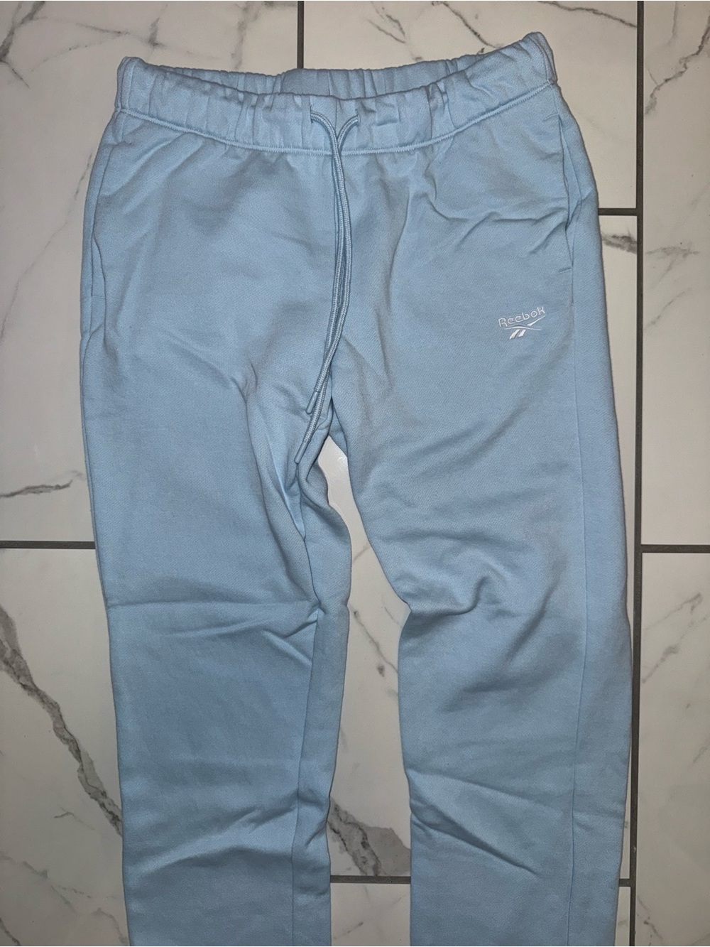 reebok light baby blue jogger sweatpants